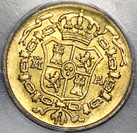 1776 ICG XF 40 Spain 1/2 Escudo Charles III Madrid Gold Colonial Coin (24072701D)