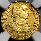 1786-M NGC AU 55 Spain 1/2 Escudo Charles III Madrid Mint Gold Coin (26072701C)