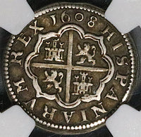 1608-C NGC AU 55 Spain 1 Real Seville Philip III Segovia Silver Coin POP 1/0 (23043002C)