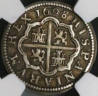 1608-C NGC AU 55 Spain 1 Real Seville Philip III Segovia Silver Coin POP 1/0 (23043002C)