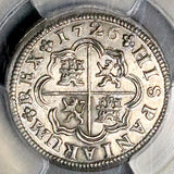 1726-M PCGS MS 62 Spain 1 Real Philip V Madrid Mint State Colonial Silver Coin (26100801C)