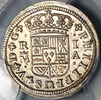 1726-M PCGS MS 64 Spain 1 Real Philip V Madrid Mint Silver Coin POP 1/1 (24092903C)
