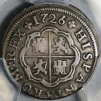 1726/5-S PCGS VF 30 Spain 1 Real Philip V Seville Colonial Silver Coin POP 1/0 (25060102C)