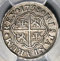 1738-S PCGS AU 50 Spain 1 Real Philip V Silver Seville Coin POP 1/0 (23051202C)