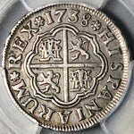 1738-S PCGS AU 50 Spain 1 Real Philip V Silver Seville Coin POP 1/0 (23051202C)