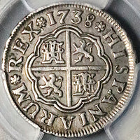 1738-S PCGS AU 50 Spain 1 Real Philip V Silver Seville Coin POP 1/0 (23051202C)