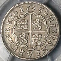 1756-M PCGS AU 50 Spain 1 Real Ferdinand VI Madrid Silver Coin POP 1/0 (23051203C)