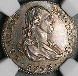 1793 NGC AU 58 Spain 1 Real Charles IIII Seville Silver Coin POP 1/1 (23102401C)