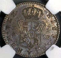 1799-M NGC MS 62 Spain 1 Real Charles IV Madrid Silver Coin Stuart Collecton POP 1/0 (25032502C)