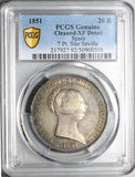 1851 PCGS XF Isabel 2 Spain 20 Reales Seville Mint Silver Crown Coin (25022601C)