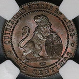 1870 OM NGC MS 64 Spain 2 Centimos Provisional Government Coin (24111002C)