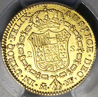 1794 PCGS AU 55 Spain 2 Escudos Charles IV Madrid Gold Coin POP 3/1 (23080301D)
