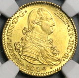 1804 NGC MS 63 Spain 2 Escudos Charles IV Madrid Gold Overassayer Coin (23083101D)