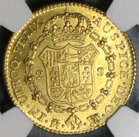 1804 NGC MS 63 Spain 2 Escudos Charles IV Madrid Gold Overassayer Coin (23083101D)