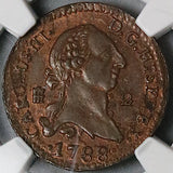 1788/9 NGC MS 63 Spain 2 Maravedis Charles III Segovia Mint Overdate Coin Pop 1/1 (24091101D)