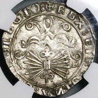 1497 NGC MS 63 Spain Ferdinand V Isabel I 2 Reales Granada Columbus Silver Coin POP 2/1 (25031902C)
