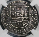 1556 NGC XF 45 Spain 2 Reales Philip II Seville Mint Cob Colonial Silver Coin POP 3/1 (26100401C)