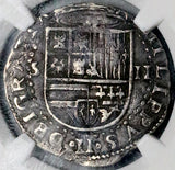 1556 NGC XF 45 Spain 2 Reales Philip II Seville Mint Cob Colonial Silver Coin POP 3/1 (26100401C)