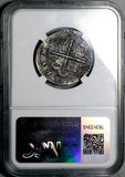 1556 NGC XF 45 Spain 2 Reales Philip II Seville Mint Cob Colonial Silver Coin POP 3/1 (26100401C)