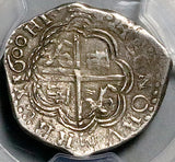 1600/599-G PCGS VF 35 Spain 2 Reales Philip III Cob Rare Overdate Granada Mint Silver Coin POP 1/0 (26061402C)