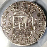 1723-F PCGS AU 50 Spain 2 Reales Philip V Segovia Mint Silver Coin (26100802C)