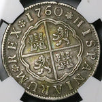 1760-S NGC XF Spain 2 Reales Charles III Seville Pirate Silver Coin (24102601C)