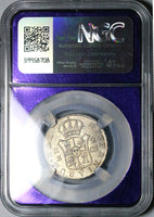 1806-S NGC AU 58 Spain 2 Reales Charles IV Seville Mint Silver Coin (25022801C)