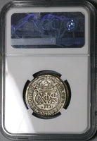 1712 NGC AU 53 Spain 2 Reales Carlos III Silver Barcelona Austria Pretender Coin (23072003C)