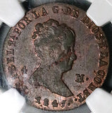1847-JA NGC AU 58 Spain 4 Maravedis Isabel 2 Jubia Mint Coin (25101702C)