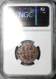 1847-JA NGC AU 58 Spain 4 Maravedis Isabel 2 Jubia Mint Coin (25101702C)