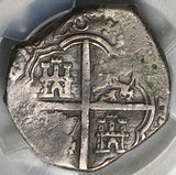 1628-To PCGS VF Spain 4 Reales Philip IV Cob Full Date Toledo Mint Silver Coin (25050302C)