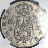 1808-S NGC AU 58 Spain  8 Reales Ferdinand VII Seville Mint Silver Coin (26082601C)