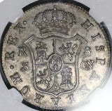 1808-S NGC AU 58 Spain  8 Reales Ferdinand VII Seville Mint Silver Coin (26082601C)