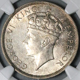 1937 NGC AU 58 Southern Rhodesia 1/2 Crown George VI Sterling Silver Coin (25042803C)
