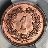 1904-B PCGS MS-64 RB Switzerland  1 Rappen Choice Bern Mint State Coin POP 1/1 (26020101C)