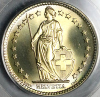 1961 PCGS MS 67 Switzerland 2 Francs Mint State Swiss Gem Coin (23111003C)