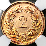 1936 NGC SP 65 RD Switzerland 2 Rappen RED Specimen GEM Coin POP 5/0 (24082601C)
