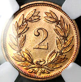 1936 NGC SP 65 RD Switzerland 2 Rappen RED Specimen GEM Coin POP 5/0 (24082601C)