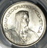 1933-B PCGS MS 63 Switzerland  5 Francs William Tell Silver Coin (26082501C)