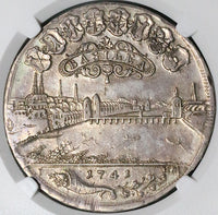 1741 NGC XF Basel Thaler Dragon City View Swiss Canton Silver Coin (24051101D)