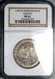 1795 NGC MS 62 Geneva 6 Florins 1/2 Thaler Swiss Canton Silver Coin (25051103C)