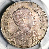 1921 NGC AU Thailand 1 Baht BE257 Elephants Rama VI Key Date Silver Coin (24100604C)