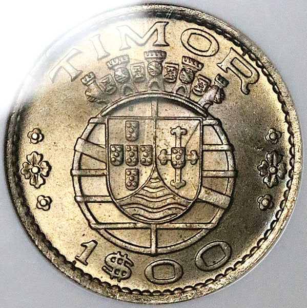 1958 NGC MS 65 Timor 1 Escudo Portugal Colony Gem Asia Coin (25051101C)