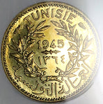 1945 NGC MS 65 Tunisia 50 Centimes Essai Piefort France Paris PL Coin (25050702C)