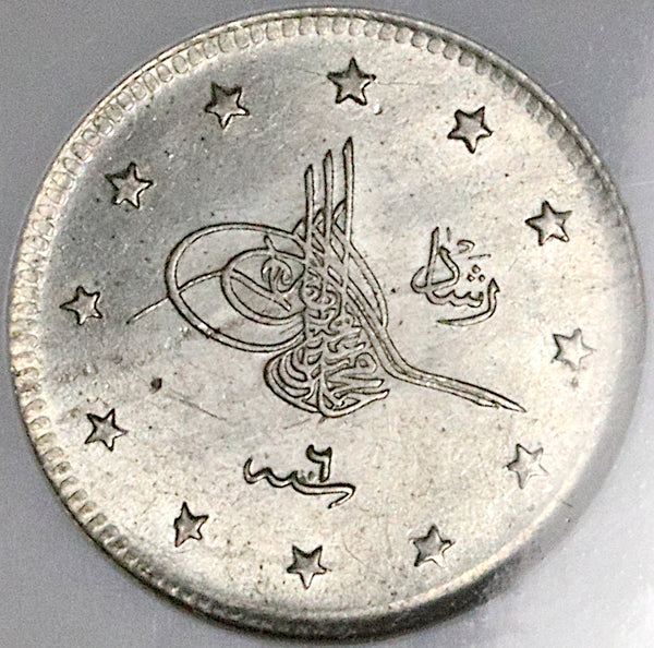 1914 NGC MS 64 Ottoman Turkey 2 Kurush 1327/6 Sultan Silver 1914 NGC MS 64 Ottoman Turkey 2 Kurush 1327/6 Sultan Silver