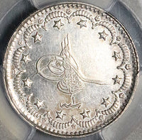 1918 PCGS AU 58 Turkey 5 Kurush Muhammad VI 1336//1 Silver 10k Coin (23052401C)