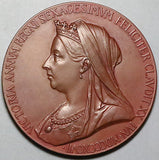 1897 Great Britain Victoria Diamond Jubilee UNC Bronze Medal with Case 55mm 77g (25011801R)