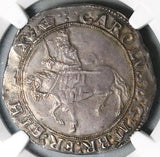 1635 NGC AU 53 Charles I 1/2 Crown Great Britain England Silver Coin POP 1/0 (25050501D