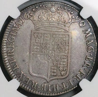 1690 NGC VF 25 William Mary 1/2 Crown Great Britain RARE Silver Coin POP 2/1 (24112803C)