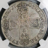 1703 NGC VF 35 Anne Vigo 1/2 Crown WINGS Great Britain England Spanish Treasure Silver Coin (24053101C)